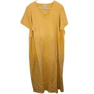 Vintage Bridgewater Studio 100% linen women’s v-neck maxi dress NWOT 22W